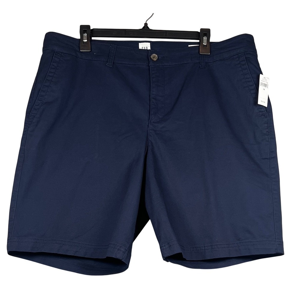 NWT GAP Women's WOVEN BERMUDA Shorts, TAPES NAVY, Size 18